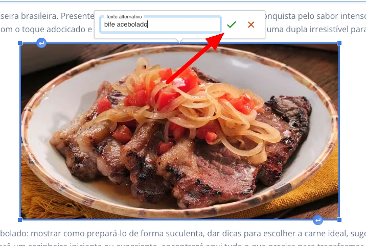 Texto alt sendo preenchido