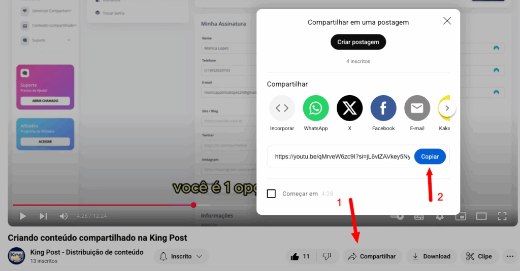 Como inserir vídeo do YouTube