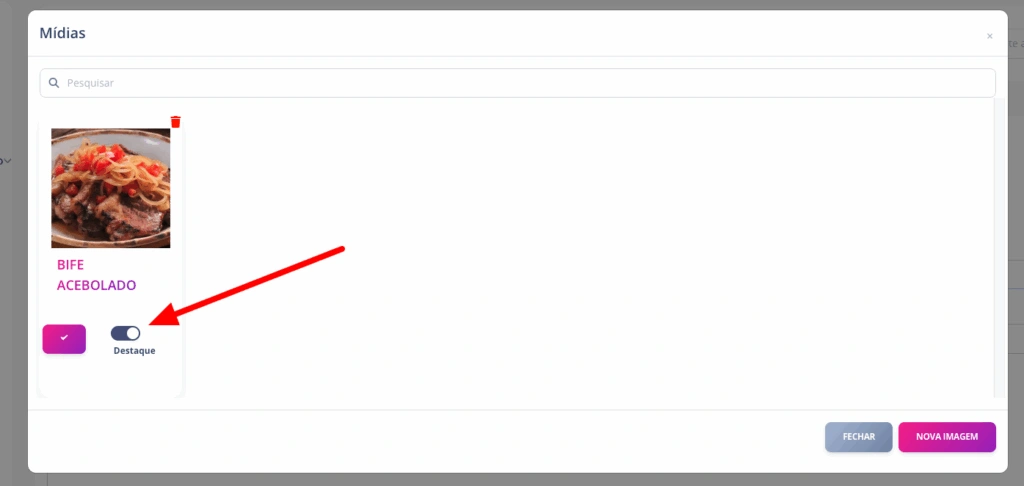 Foto de destaque configurada